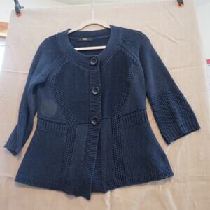 Marks & Spencer Navy Chunky Knit Cardigan UK 16